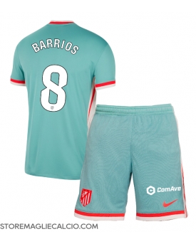 Atletico Madrid Pablo Barrios #8 Maglia Gara Trasferta Repliche 2024-25 Bambino